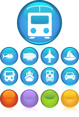 Transportation Buttons - Round clipart