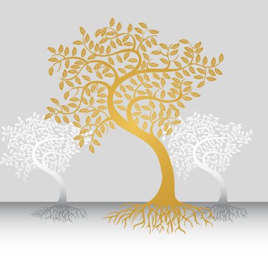 Trees with Roots clipart