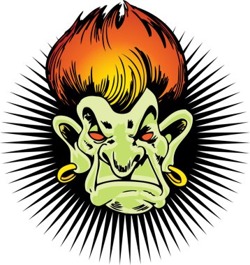 Flaming Haired Troll clipart