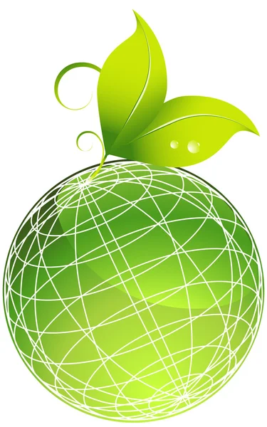 Pflanzen mit grünem Globus — Stockvektor