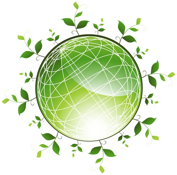 Plants with Green Globe — Stock Vector