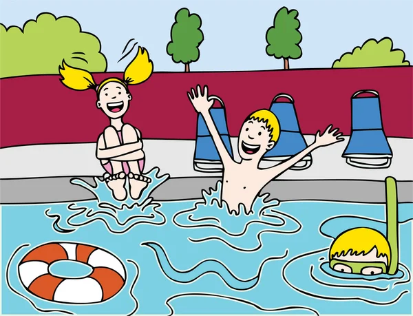 Festa in piscina per bambini — Vettoriale Stock