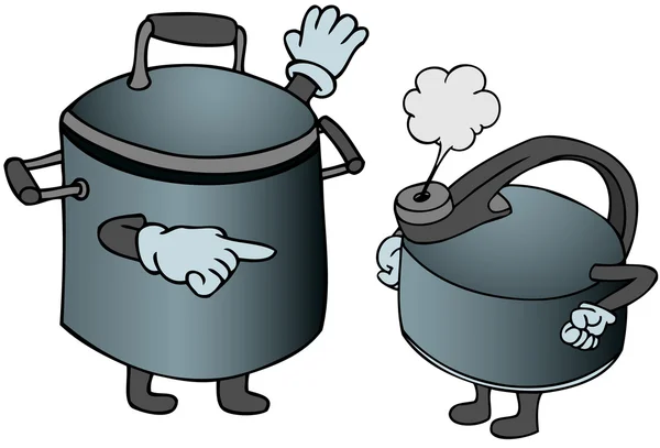 Pot siyah kettle calling — Stok Vektör