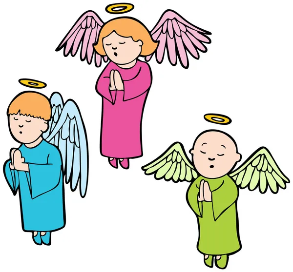 Angels praying — Stock Vector