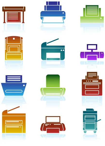 Iconos de impresora — Vector de stock