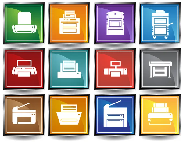 Iconos de impresora — Vector de stock