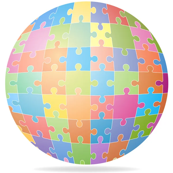 Puzzle globo — Vector de stock