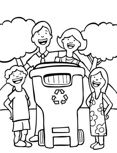 Familjen återvinning — Stock vektor