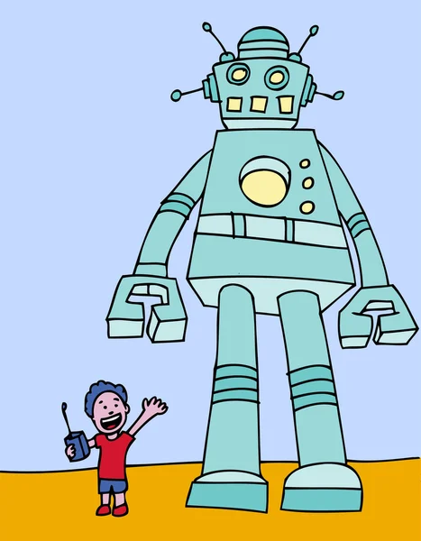 Robot gigante in piedi — Vettoriale Stock
