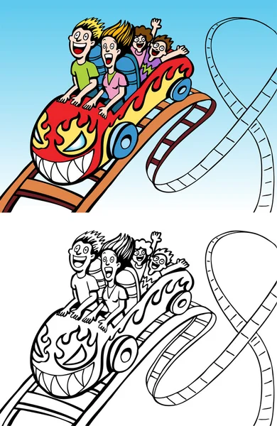 Rollercoaster jazdy — Wektor stockowy