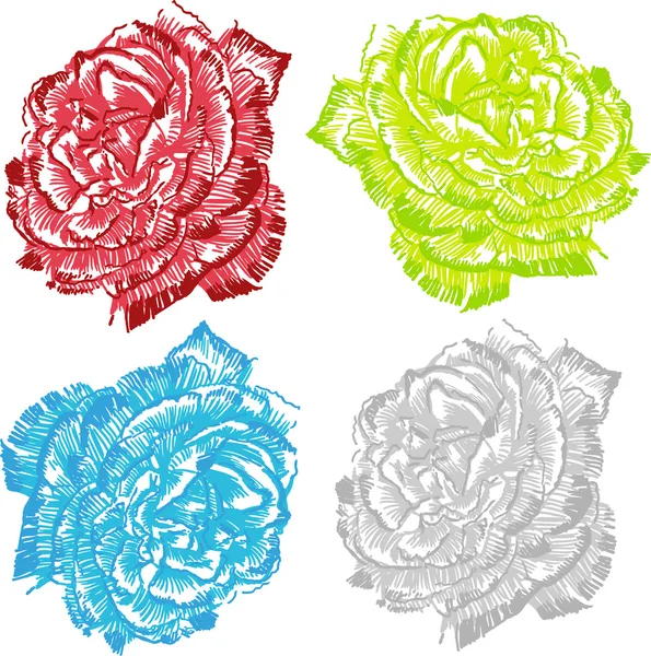 Ручная роза — стоковый вектор