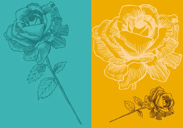 Ручная роза — стоковый вектор