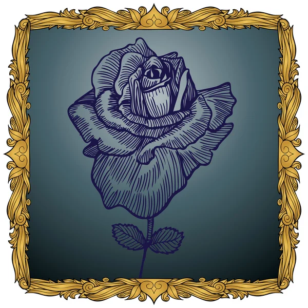 Handgezeichnete Rose — Stockvektor