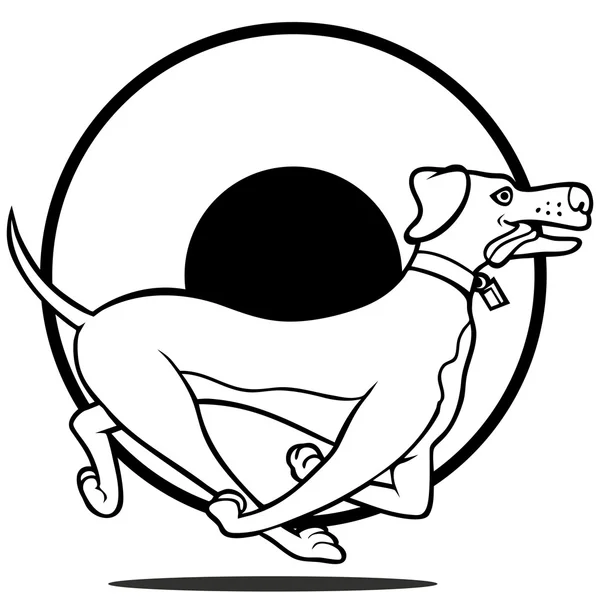 Běžící pes nastavit perokresby — Stockový vektor
