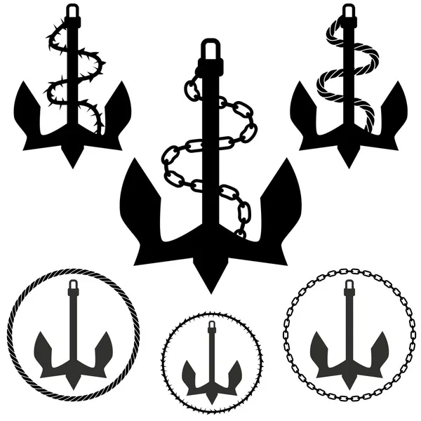 Set of Anchors — Stock Vector
