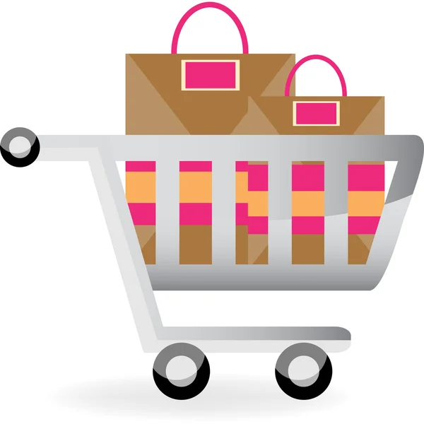 Shopping Cart and Bags — Stock Vector