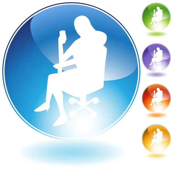 Sitting Business Woman Crystal — Stock Vector