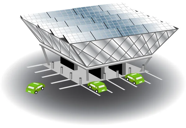 Solar omladdning station — Stock vektor