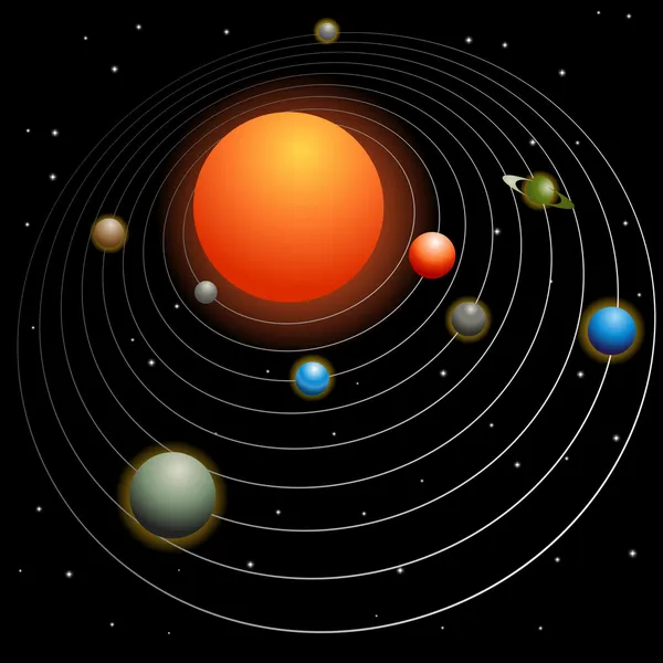 Sistema solar — Vector de stock