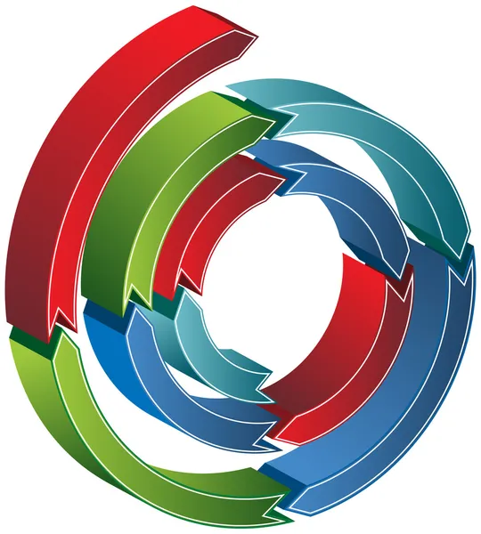 Flèche spirale isométrique — Image vectorielle