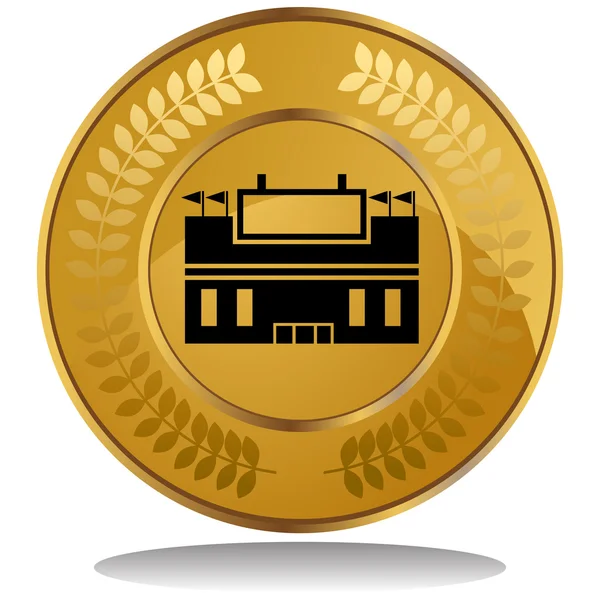 Золотая монета - Стадион — стоковый вектор