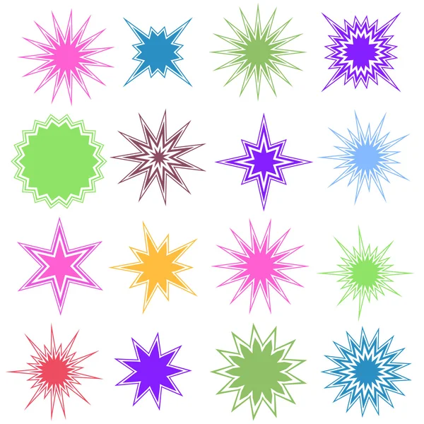 Σύνολο 16 starburst σχημάτων — Διανυσματικό Αρχείο