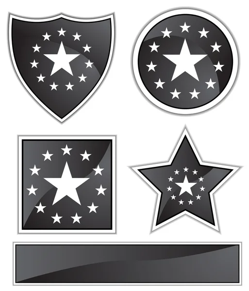 Satén negro - Estrellas — Vector de stock