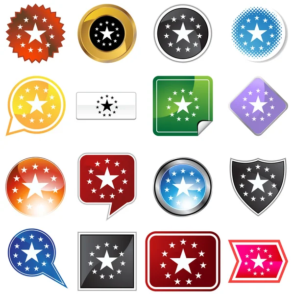 複数のボタン - 星 — ストックベクタ