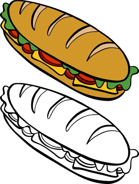 Sandwich sous-marin — Image vectorielle