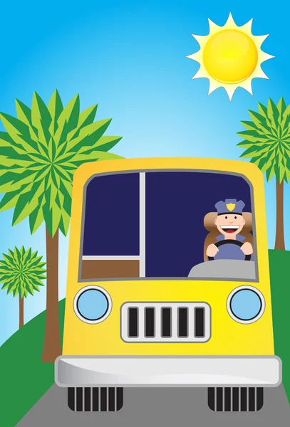 Ruta del conductor del autobús Sunshine — Archivo Imágenes Vectoriales