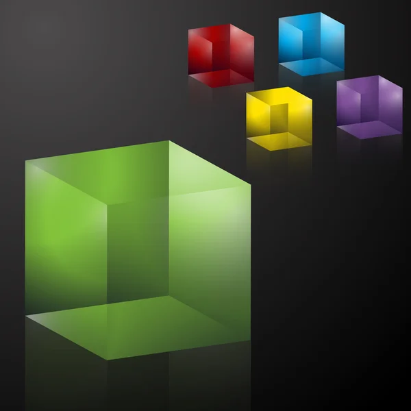 Барвисті Прозорі 3D кубики — стоковий вектор