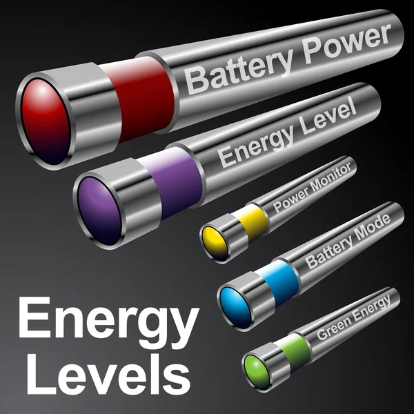 Barre menu batteria energia — Vettoriale Stock