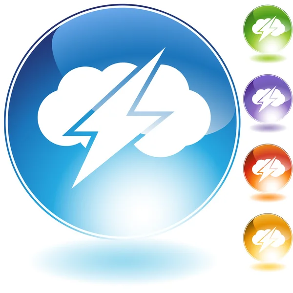 Thunder Cloud Crystal Icon — Stock Vector
