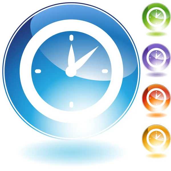 Relógio temporizador ícone de cristal —  Vetores de Stock
