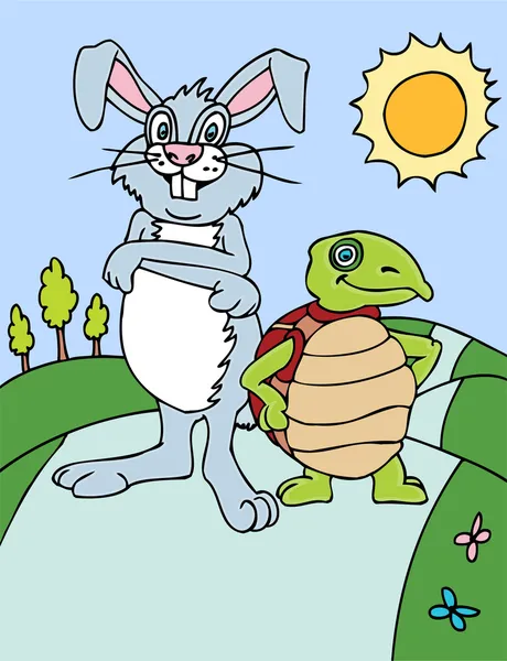 เต่าและกระต่าย — ภาพเวกเตอร์สต็อก