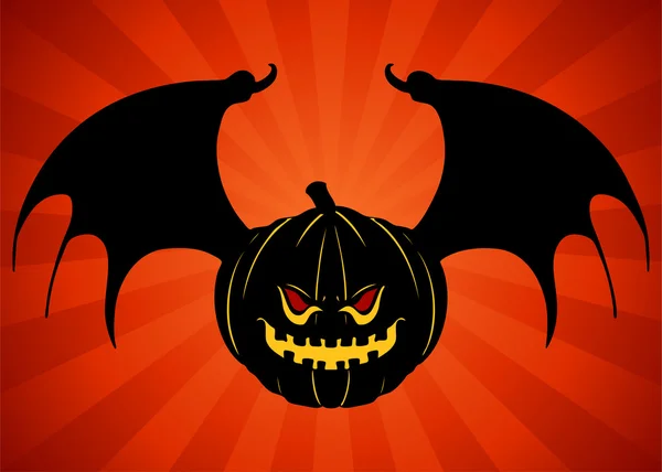 Abóbora morcego do mal —  Vetores de Stock