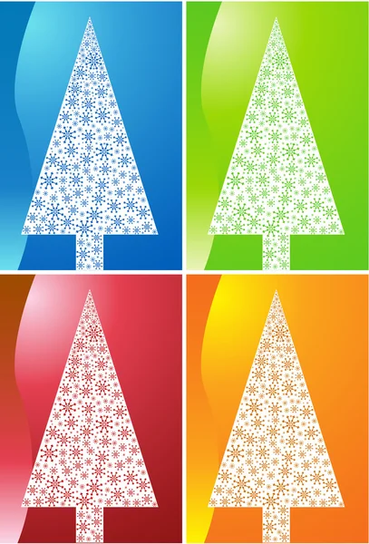 Holiday Tree Background Set — Stock Vector