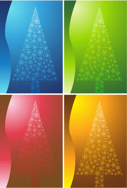 Holiday Tree Background Set — Stock Vector