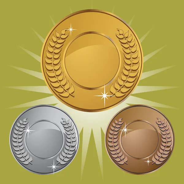 Myntmedaljer med bakgrunn – stockvektor