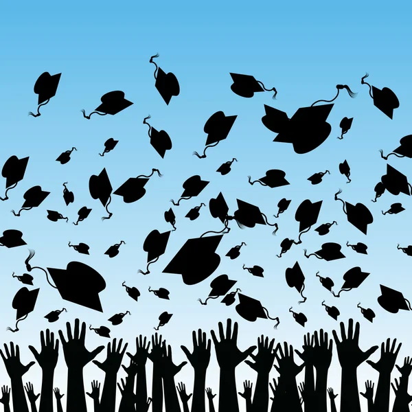 Studenten mit Abschluss — Stockvektor