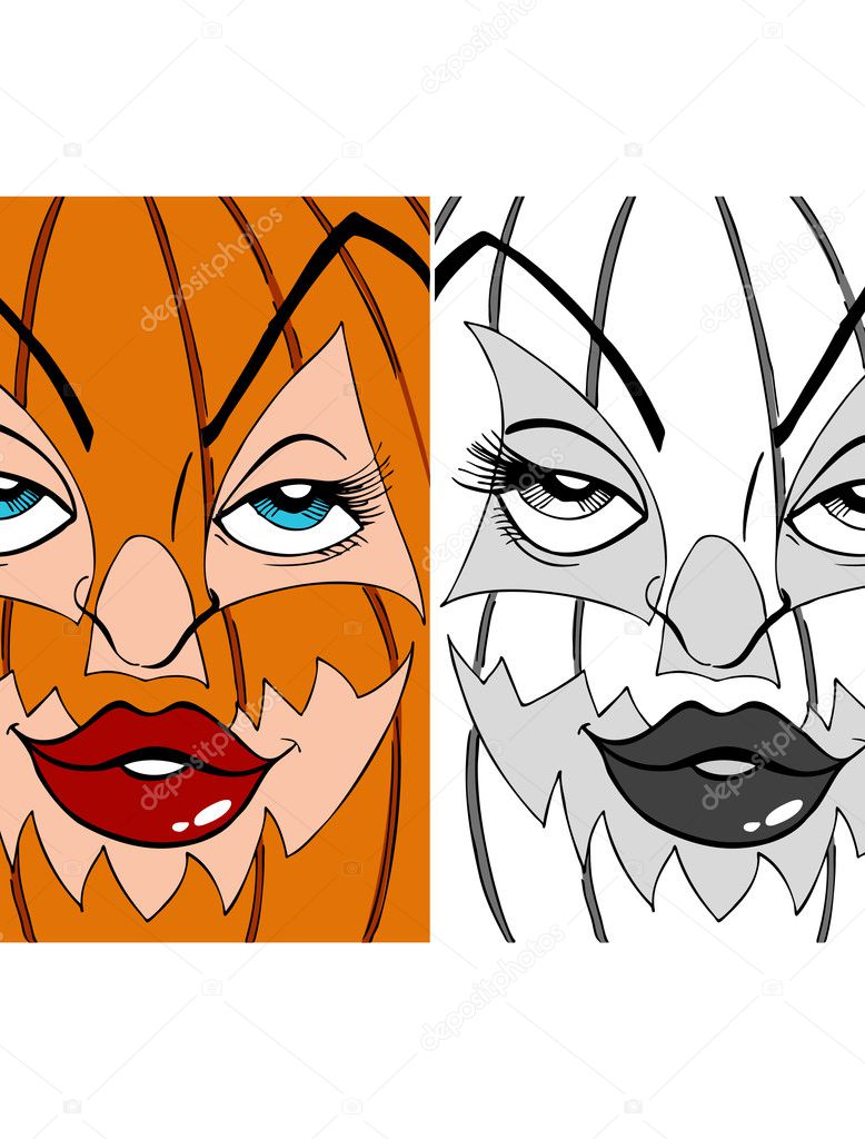Sexy Pumpkin Face — Stock Vector © cteconsulting 3990176