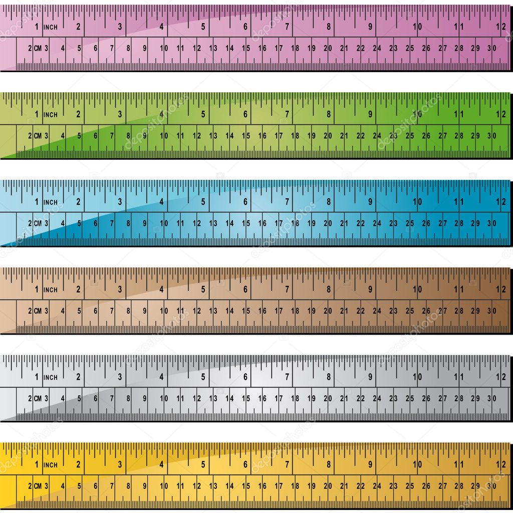 Metal or Wooden Ruler Set of 6 — Stock Vector © cteconsulting #3990506