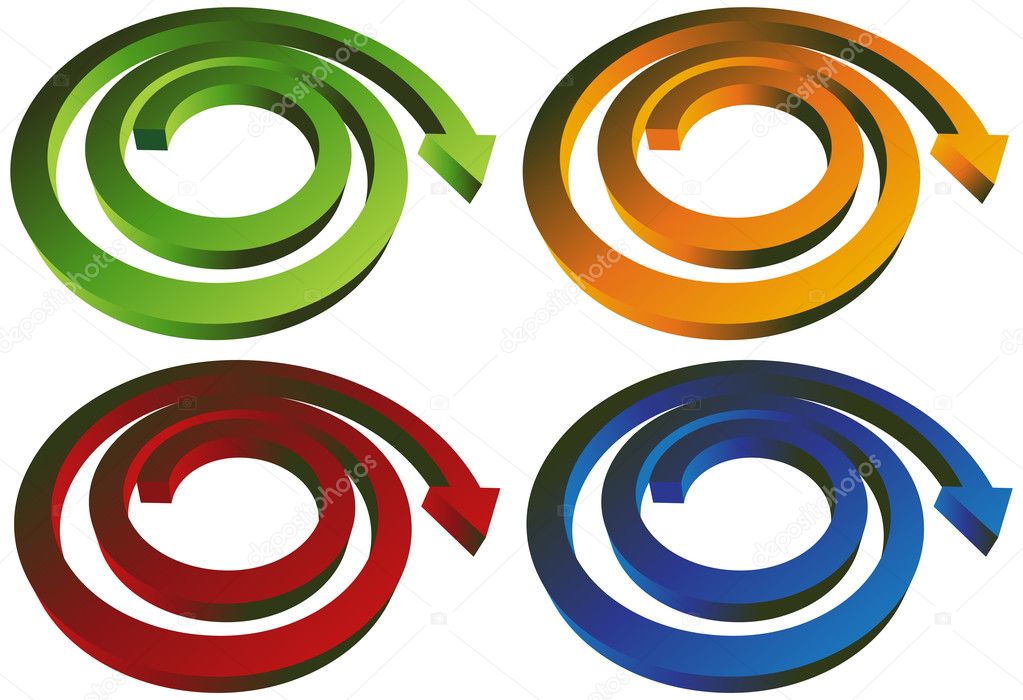 Isometric Spiral Arrow - Set of 4
