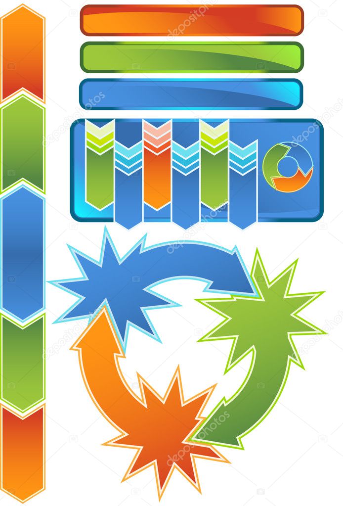 Chevron Diagram Icon Set