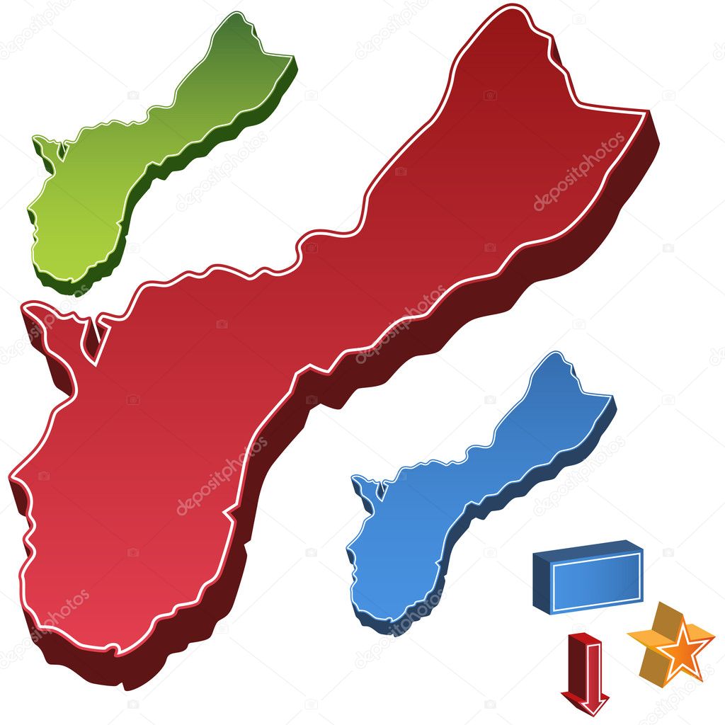 グアム州地図 \u2014 ストックベクター © cteconsulting 3991154