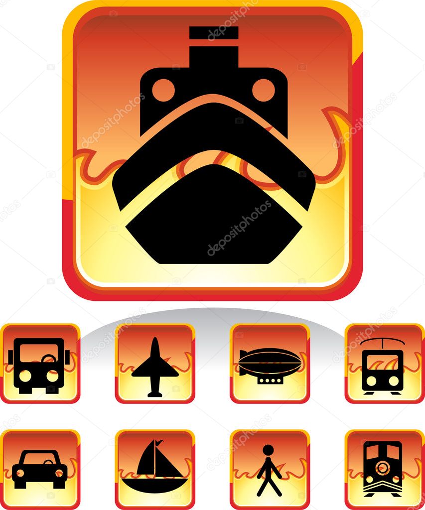 Transportation Buttons - Fire