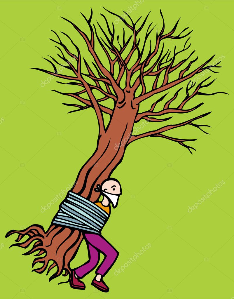 Man Tied to Tree Stock Vector Image by ©cteconsulting #3999896