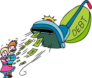 Debt Vacuum clipart