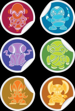 Collection of Colorful Aliens clipart