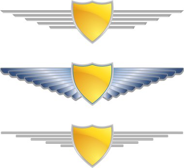 Gold Shield Wings clipart